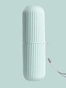 1pc Travel Toothbrush Storage Box, Portable Dust-Proof Toothbrush, Toothpaste, Toiletry Storage Box For Travel, Camping, Rinsing Cup