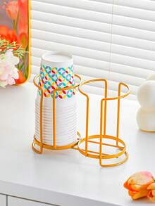 1 件豪华金属一次性杯架，适合家庭、咖啡厅和酒店使用的理想纸杯收纳盒 - 彩色 - 查看 5