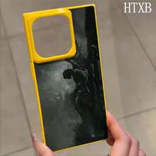 Teléfono con un diseño de bloques con demonios y ángeles, compatible con los modelos 16 Pro, 16, 15 Pro, 14, 14 Plus, 13, 13 Pro, 12 Pro y 12 Pro, ofrece una cobertura completa a prueba de golpes, un corte grande, un marco elegante y brillante y excelente - Amarillo - Ver 2