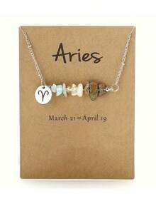 Aries,Taurus,Gemini,Cancer,Leo,Virgo,Libra,Scorpio,Sagittarius,Capricorn,Aquarius,Pisces,Constellation Crystal Necklace  Suitable For Halloween, Christmas, Thanksgiving, New Year Gift - 十二星座 - 查看 5