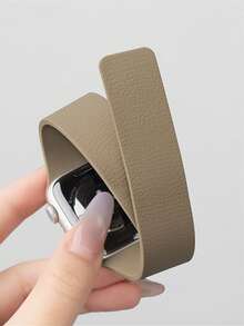 1 chiếc dây đeo đồng hồ silicon từ tính họa tiết vải thiều unisex, tương thích với Apple Watch 42mm, 38mm, 40mm, 41mm, 44mm, 45mm, 46mm, 49mm, dây đeo thay thế thời trang cho đồng hồ thông minh dòng Ultra2, Ultra SE2, SE 11, 10, 9, 8, 7, 6, 5, 4, 3, 2, 1 - Màu be - View 3