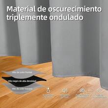 Cortinas Blackout para Recamara Cortas,Cortinas para Recamara Reducción de Ruido,Cortina con Ojales en la Parte Superior,Suave 100% Poliéster Tela Impermeable,2 Paneles, 132x140cm - Gris-1.32*1.40m - Ver 3