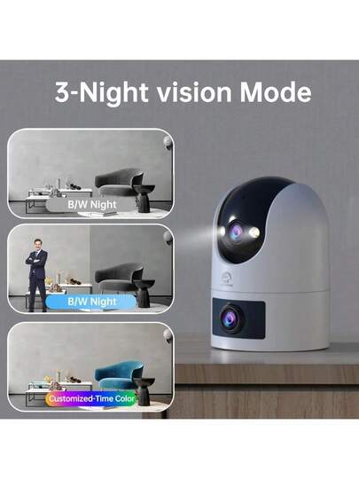 5G Dual 3MP Security Camera 360° PTZ, Night Vision, Indoor/Outdoor Way Audio, Motion Tracking view 5