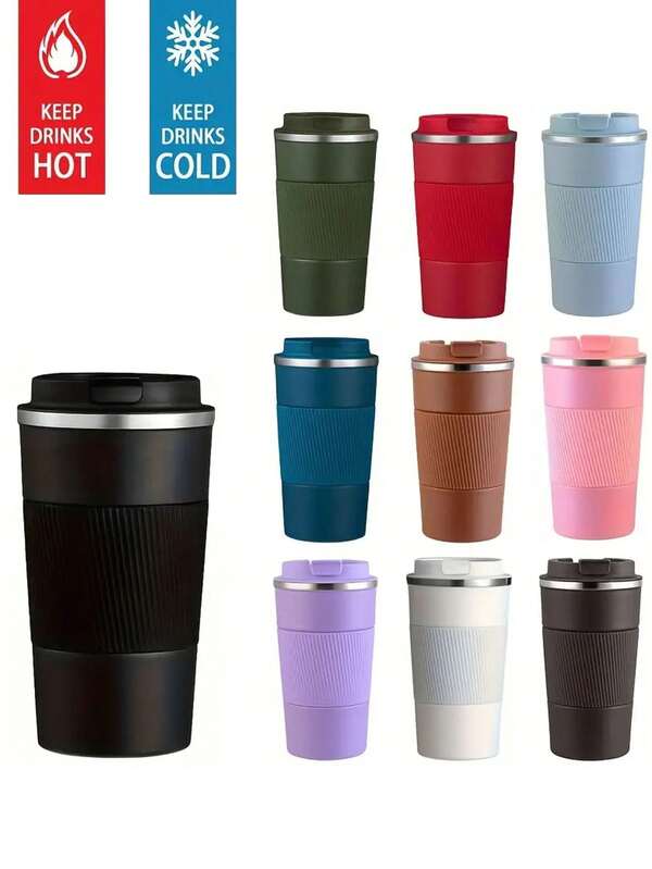 1 Pc Stainless Steel Insulated Travel Mug, Stainless Steel Coffee Cup, Mug, Double Wall Vacuum Water Bottle With Lid, Hot And Cold Dual Purpose Water Bottle, Suitable For Hot And Cold Drinks, Easy To Carry, Suitable For Home, Travel, Outdoor, Coffee, Back To School, Christmas, New Year, Cup, Cup, Insulated Water Bottle