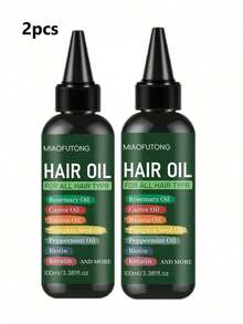 7-In-1 Hair Oil, Containing Rosemary Oil, Castor Oil, Babassu Oil, Pumpkin Seed Oil, Peppermint Oil, Biotin And Keratin, Suitable For All Hair Types, Makes Hair Longer, Thicker And Fuller. - 2pcs - View 6