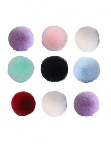 1/2/10pcs6cm Faux Fur Rabbit Plush Balls, 23 Colors, 2.36 Inch Pompoms With Elastic Band, Can Be Used As Decorations For Bags, Key Chains, Shoes, Scarves, Knitted Hats And Pendants, Suitable For Women And Girls