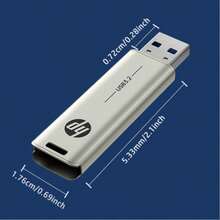 HP 256GB 128GB USB 3.2 Flash Drive,Metal Shell USB Drive, With Lanyard USB/Type-C Adapter - Blue - View 7
