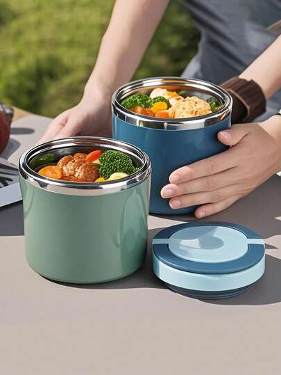 niceforyou 1 buc. cutie pentru prânz portabilă din oțel inoxidabil, izolată în vid, capacitate între 630 ml și 1000 ml, design portabil, durabilă și rezistentă, elegantă și practică, de mână