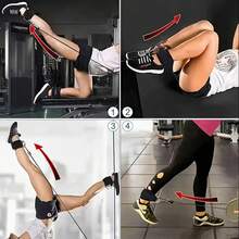 1 Adjustable Breathable Ankle Strap For Resistance Bands - Durable Black Polyester Fitness Ankle Loop - Perfect For Taekwondo, Leg Strength Training, Hip Exercises, And Leg Exercises - màu đen - Xem 4