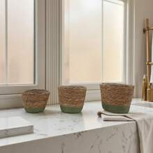 3 Packs, Plant Pots For Indoor Plants, Seagrass Planters, Planter Basket Indoor, Flower Pots Cover, Plant Containers, Natural