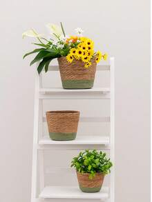 Maceta de estilo nórdico único hecha a mano de ratán con forro de plástico | Decoración del hogar #EstiloNórdico #AmantesDePlanta #ArtesaníaDeRatán #EstéticaDelHogar Jarrón Decoración de Habitación Florero Jarrón de Vidrio