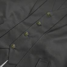 Mens Pirate Coat Steampunk Jacket Tailcoat Renaissance Jacket Halloween Hatter Costume - Black - View 5