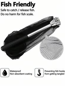 1 件伸缩手柄钓鱼抄网，有多种淡水尺寸可选，适合男士和女士，可伸缩 40-63 英寸，可折叠，耐用尼龙网，适合鳟鱼、鲤鱼和咸水钓鱼 - 白色 - 查看 5