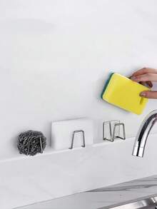 无孔水龙头架,透明壁挂式水龙头架,适用于浴室/厨房,可重复使用的洗漱用品和化妆品收纳架,非常适合放在镜子/水槽/淋浴下方,是送给租房者/妈妈/组织者的绝佳礼物,非常适合乔迁和母亲节,重型防水架 - 彩色 - 查看 18