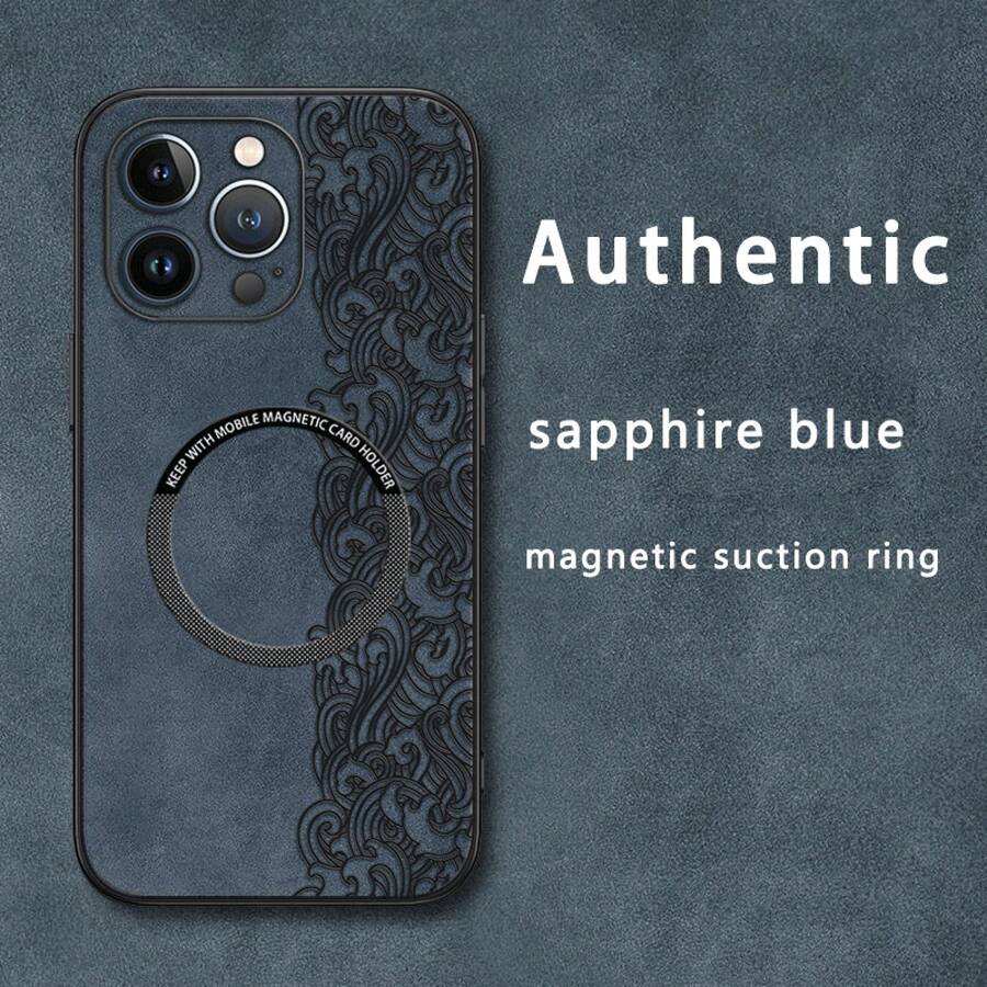 Diseño elegante y texturizado. Funda magnética para teléfono con textura de piel sintética de oveja. Compatible con los modelos 12 al 16 Plus, Pro y Pro. Una opción elegante y de alta calidad, ideal para regalar. - Colores mixtos 3 - Ver 1