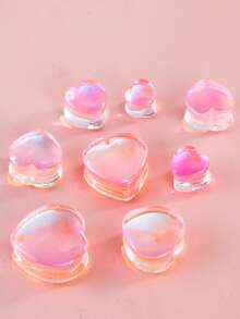 1 pezzo Nuovo gioiello di moda stile Y2K, orecchini a forma di cuore in vetro rosa AB, misure da 6mm a 25mm, gioiello per piercing, adatto come regalo o per uso unisex