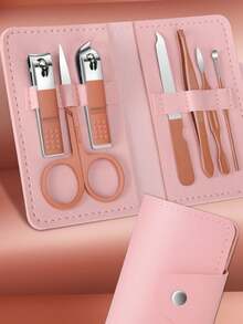 16pcs Stainless Steel Manicure & Pedicure Set, Includes Nail Clippers, Cuticle Trimmer, Ear Spoon, And Files, With Storage Box, Foot Care & Beauty, Manicure Tools - Multicolor - View 3