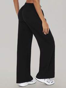 MASKERT 女士长裤、运动裤、瑜伽裤、健身裤、跑步裤和紧身裤，高弹力、舒适、亲肤 - 黑色 - 查看 5