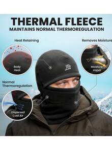 Fleece Balaclava Hat Ski Mask, Winter Balaclava Hat Face Mask For Men & Women, Warm Fleece Motorcycle Full Face Cover For Cold Weather - A - View 6