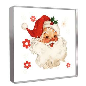 Centerpieces Checkered Santa, Merry Christmas, Retro Christmas - Cute Desk Decor, Office Decor, Dining Table Decor, Home Decor, Vintage Decor, And Unique Gifts For Women