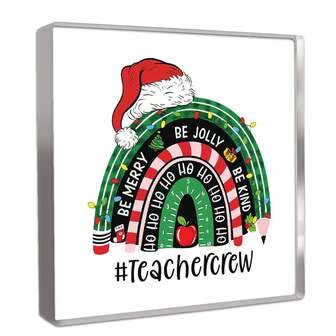 Centerpieces Rainbow Christmas, Be Merry Jolly Kind Teacher Gifts, Cute Office Decor, Desk Decor, Boho Decor, Home Decor, Kitchen Decor, Dining Table Decor Crew Christmas