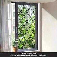 1 Piece, Fashionable And Simple Style Decorative Window Film And Window Sticker, 2D Flat Geometric Rhombus Pattern Window Sticker, PVC Electrostatic Adsorption Decorative Window Film, Home Decoration Window And Door Decals, Suitable For Living Room, Bedroom, Kitchen, Bathroom, Home Decoration, Privacy Protection, 17.72 Inches X39.37 Inches - 17.72*39.37吋(45*100公分) - 查看 4