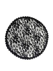 1 kurzer weißer Schleier Hijab Spitze Hut mit Rosenbestickung, einfarbig rund, Kopftuch für Kirchenveranstaltungen, geeignet für Hochzeitsanlässe