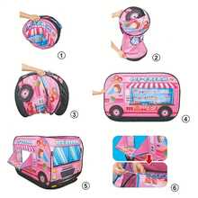 Różowy namiot w kształcie samochodu z lodami, przenośny, składany basen z piłeczkami, zabawka dla dzieci w wieku 3-12 lat, namiot dla niemowląt, basen z piłeczkami, dmuchany namiot