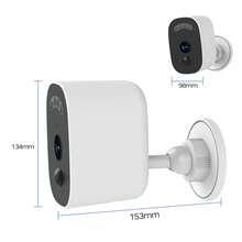 Jooan 无线户外安防摄像头，1080P 电池供电 WiFi 监控室内家用摄像头，IP65 防水，双向音频，PIR 运动检测，夜视，警报器，云存储 - 白色 - 查看 2