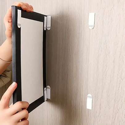 72/48 Pcs Damage-Free Picture Hanging Strips - Double-Sided Removable Wall Hooks, Nylon Picture Hanging Strips, No Drill Wall Hooks, Picture Frame Wall Shelves, Invisible Magic Tape, Double-Sided Damage-Free Wall Mounting Tape, Waterproof Installation Tape, High-Strength Polyamide Hanging Strips - Non-Destructive Hanging Rings, Ideal For Photos And Christmas Decorations, Perfect Choice For Holiday Season.