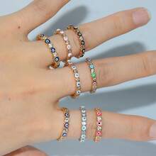 1pc Fashionable & Unique Turkish Blue Evil Eye Open Ring, Suitable For Men And Women, Cool Party Jewelry, Girlfriend/Valentine's/Mother's Day Gift - Multicolor - View 4