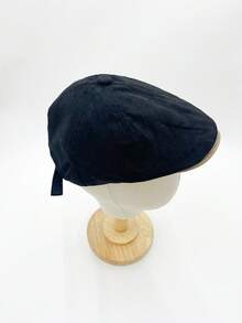 1 件灯芯绒复古贝雷帽，卡其色复古风格，适合秋冬，修身版型，休闲/通勤，男女通用时尚帽，经典设计 - 彩色 - 查看 6