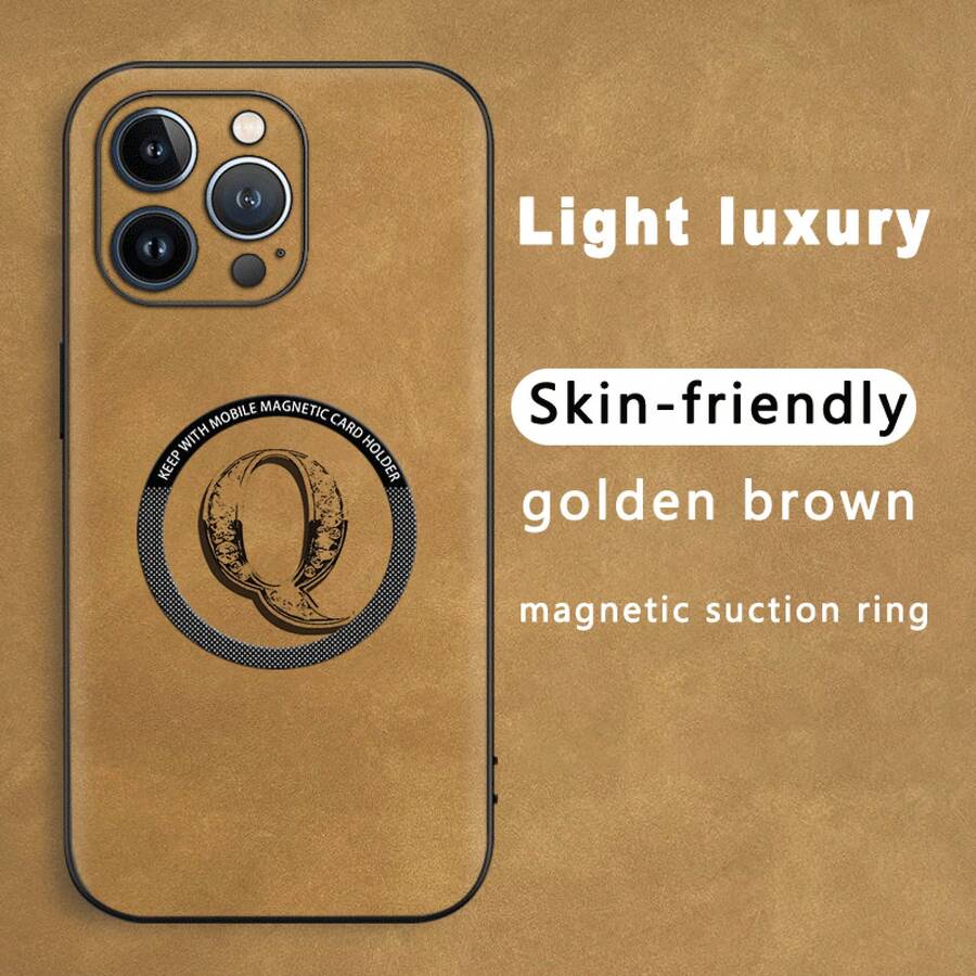Funda para teléfono móvil con diseño de la letra Q, hecha de imitación de piel de oveja y con cierre magnético. Compatible con los modelos 12 al 16 Plus, Pro y Pro. Presume de un aspecto elegante y de alta calidad, lo que la convierte en una excelente opción. - Colores mixtos 1 - Ver 1