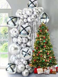2pcs/4pcs 18-Inch 4D Christmas Bell Foil Balloons, For Christmas Party Decorations, Yard Display, Christmas Decorations, Gatherings, Weddings, Home Birthday Decor, Christmas Theme Hanging Balloons, Christmas Atmosphere Background, Christmas & New Year Home Decor Christmas 2026 - Multicolor - View 8