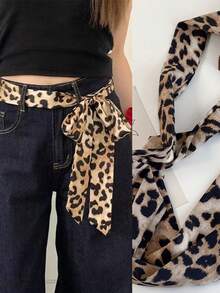 A Maillard Leopard Print Neck With A Feminine Sense Of Advanced Ribbon Scarf Multi-Purpose Hair Belt Belt Decoration Fall Hair Band Winter Headband Hair Accessories For Women For Vacation Outfits Woman Women Bandanas Soft Headwrap