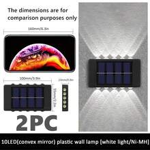 10LED/8LED Solar Wall Lights, 1/2/6pcs Multi-Pack Options, Up & Down LED Lamp Design Suitable For Decorating House Exterior Walls, Fences, Corridors, Decks, Stairs, Gardens, Front/Backyard - Black - View 18