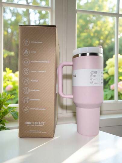 2025 New 40oz 304 Stainless Steel Double-Wall Vacuum Insulated Cup, Insulation/Refrigeration, Portable Travel Cup, Iced Coffee Cup, An Excellent Gift For Outdoor Camping, Travel And Family Camping