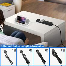 LIPWEL British Minimalist Style Extension Cord, 39"/71"/118"/197" Length Options, 4-Outlet Power Strip, Fire-Resistant Power Socket, Black, 3250W Multi-Function Plug, And Fire-Resistant, With Wall Mounting Holes, Wall-Mountable, Plug Made Of Flame-Retardant PC Material, Soft Power Indicator Light, Suitable For Home, Office And Garden. Extension Cord Power Strip - UK Plug(220-240V) - View 7