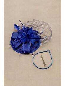 Fascinator Hat Fascinator Tea Party Pillbox Derby Hat Bridal Wedding Party - D-裸粉色 - 查看 8