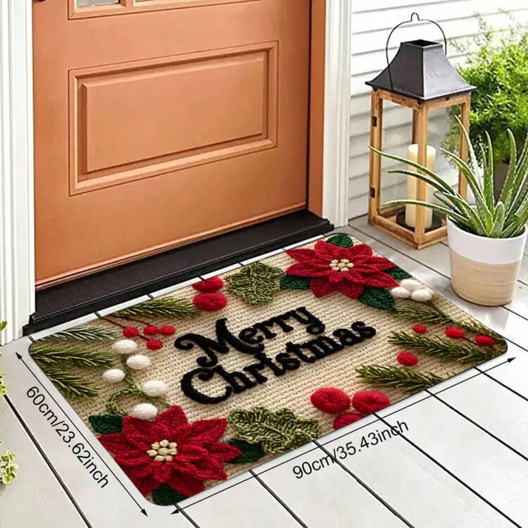 1pc Interesting Christmas Bathroom Mat, Kitchen Mat, Doormat, Christmas Indoor Home Decor, Christmas Gifts, Anti-Slip Carpet Mat, Bathroom Small Rug - Super Absorbent, Anti-Slip, Machine Washable, Rectangular Velvet Doormat, Suitable For Bathroom Or Bedroom Decor Bathroom Kitchen Decor Kitchen Rug - Multicolor - View 14