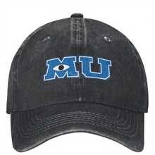 Monsters University Logo Baseball Cap For Men & Women - 100% Polyester Snapback Dad Hat With Ventilation Eyelets, Sporty Outdoor Running & Casual Sun Visor Cap - 藏蓝色 - 查看 1
