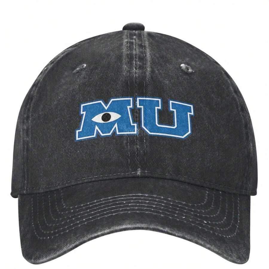 Monsters University Logo Baseball Cap For Men & Women - 100% Polyester Snapback Dad Hat With Ventilation Eyelets, Sporty Outdoor Running & Casual Sun Visor Cap - 藏蓝色 - 查看 1