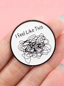 1pc Creative Brain Thought Metal Brooch Pin, Cartoon English Letter Badge Decoration, Perfect Gift Jewelry Costume Accessories Bag Charms Office Accessories