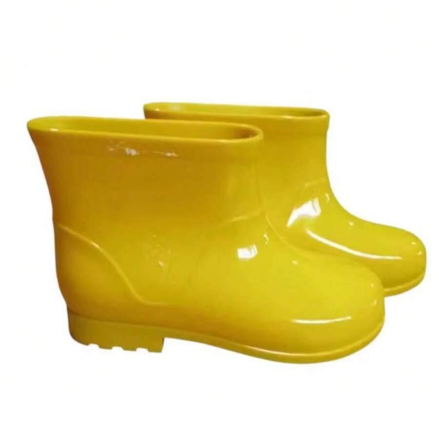 Plain Galoshes Rain Boots For Boys And Girls, Lightweight, Comfortable, Waterproof - 黃色 - 查看 1