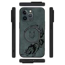 Funda magnética para teléfono con estampado de lobo, imitación de piel de oveja, compatible con phone 12, 13, 14, 15, 16 Plus y Pro. Elegante y de calidad. Un regalo perfecto. Estilo vintage. Fundas con colgantes. Cristal templado. Para él y para ella. Diseño de lobo. Imitación de cuero. Premium. Funda protectora. Cierre magnético. Ideal para amantes de la moda y entusiastas de la tecnología. - Colores mixtos 2 - Ver 3