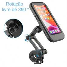 Cell Phone Holder For Motorcycle/Bike/Motorcycle 360 ° Rotatable Waterproof Cover Protection - Negro - Ver 2