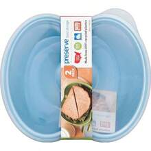 Recipiente de almacenamiento de alimentos, Juego de 2, Garantía de calidad Azul aguamarina 5MZ8 - Naranja - Ver 8