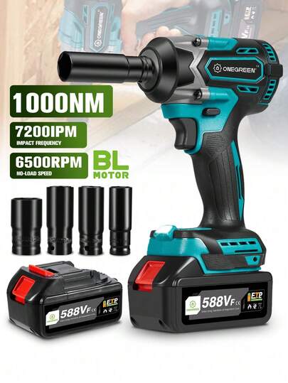 ONEVAN 1200N.M Brushless Electric Impact Wrench 3 Funtion 1/2 Inch Cordless Screwdriver Electric Drill