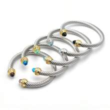 سوار فاخر من الفولاذ المقاوم للصدأ مزين بالسيراميك الملون زركونيا للنساء ،اكسسوارات الزفاف ، هدية للفتيات