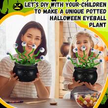 6 Pcs 15 Inch Halloween Eyeballs Sandworm Decoration Halloween Artificial Floral Picks Realistic Scary Branch Picks Home Party Eyeball Trick Or Treat Supplies(Black And White) - Green - View 7